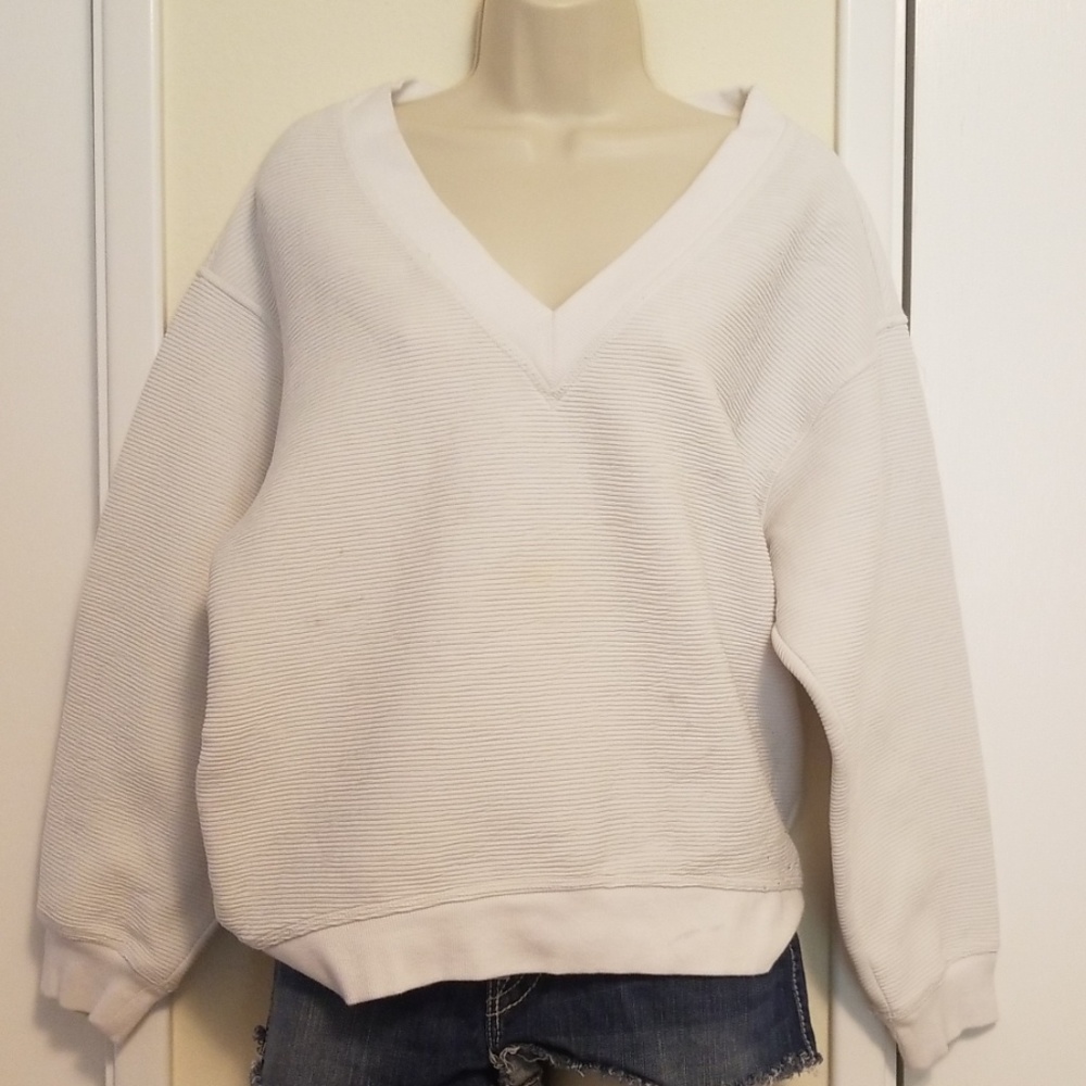 Oversized White Sweats Top